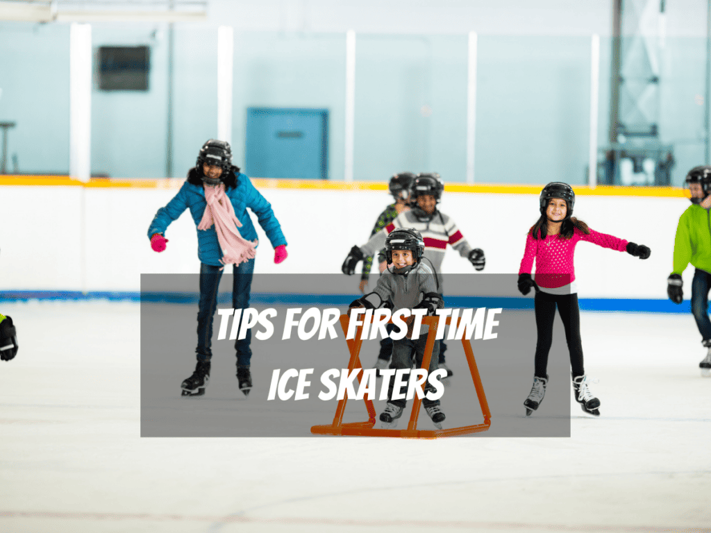 Six Children Skate On An Ice Rink And One Of Them Holds A Support Frame As They Learn Beginners Tips For First Time Ice Skaters Boarding In Hockey