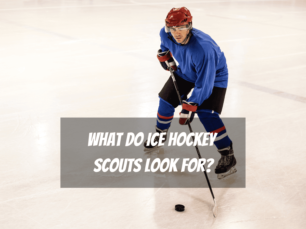 An Ice Hockey Player In A Blue Jersey And Blue Socks Skates On An Ice Rink As He Hopes To Learn What Do hockey Scouts Look for?