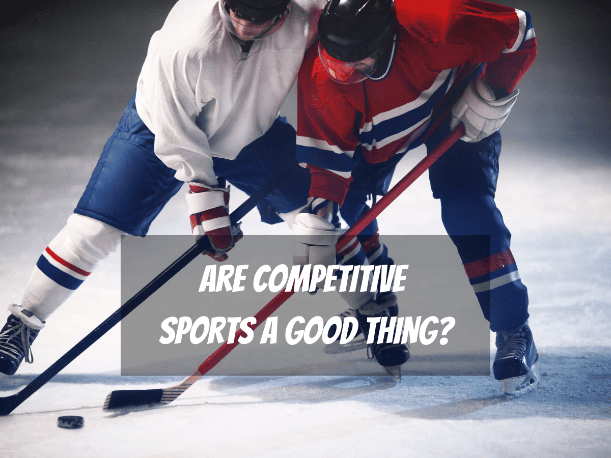 As Two Competitive Hockey Players Try to Win The Puck Some People Ask Are Competitive Sports A Good Thing?